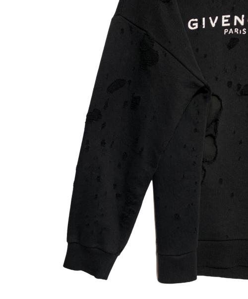 GIVENCHY（ジバンシィ）GIVENCHY (ジバンシィ) デストロイ加工パーカー ブラック サイズ:Lの古着・服飾アイテム