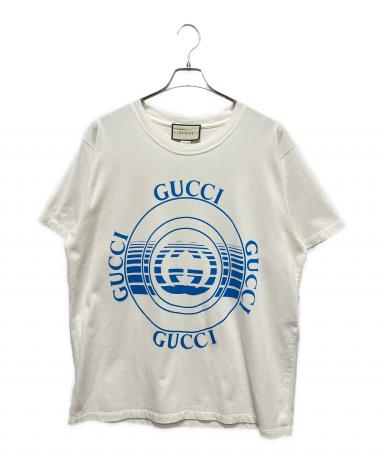 GUCCI Tシャツ ホワイト ロゴプリント　サイズ12 中古・古着通販】GUCCI (グッチ) ロゴプリントTシャツ ホワイト サイズ