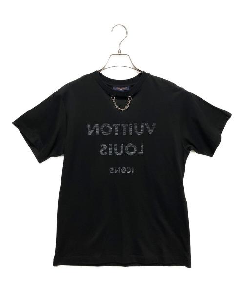 LOUIS VUITTON（ルイ ヴィトン）LOUIS VUITTON (ルイ ヴィトン) Black classic logo chain short sleeve T-shirt/リバースロゴプリントTシャツ ブラック サイズ:Mの古着・服飾アイテム