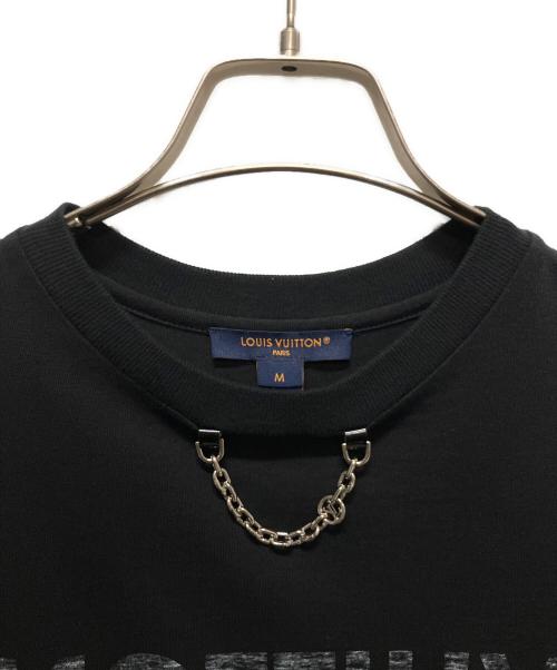 LOUIS VUITTON（ルイ ヴィトン）LOUIS VUITTON (ルイ ヴィトン) Black classic logo chain short sleeve T-shirt/リバースロゴプリントTシャツ ブラック サイズ:Mの古着・服飾アイテム