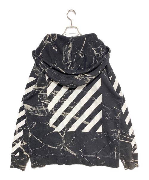 OFFWHITE（オフホワイト）OFFWHITE (オフホワイト) プリントパーカー ブラック サイズ:Mの古着・服飾アイテム