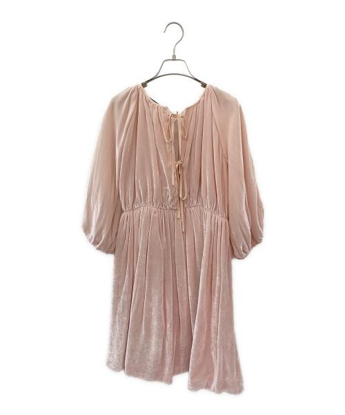 CECILIE BAHNSEN（セシリーバンセン）CECILIE BAHNSEN (セシリーバンセン) ベロアワンピース ピンク サイズ:８の古着・服飾アイテム