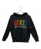 GUCCIグッチ）の古着「Hoodie City Logo S Cotton Black/ロゴパーカー」｜ブラック