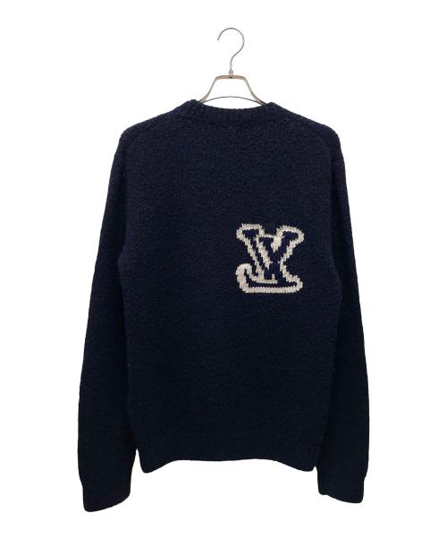 LOUIS VUITTON（ルイ ヴィトン）LOUIS VUITTON (ルイ ヴィトン) LVインタルシアクルーネックニット ネイビー サイズ:Mの古着・服飾アイテム