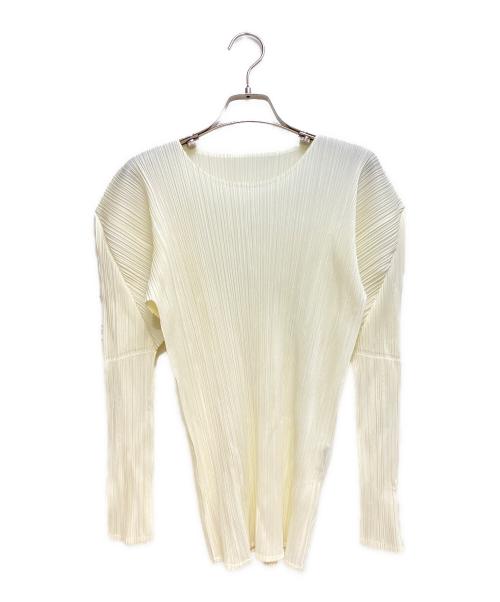 ISSEY MIYAKE（イッセイミヤケ）ISSEY MIYAKE (イッセイミヤケ) プリーツカットソー ベージュ サイズ:Mの古着・服飾アイテム