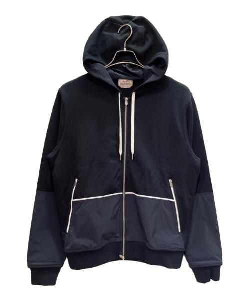 HERMES（エルメス）HERMES (エルメス) 異素材切替 ジップパーカー ネイビー サイズ:Sの古着・服飾アイテム
