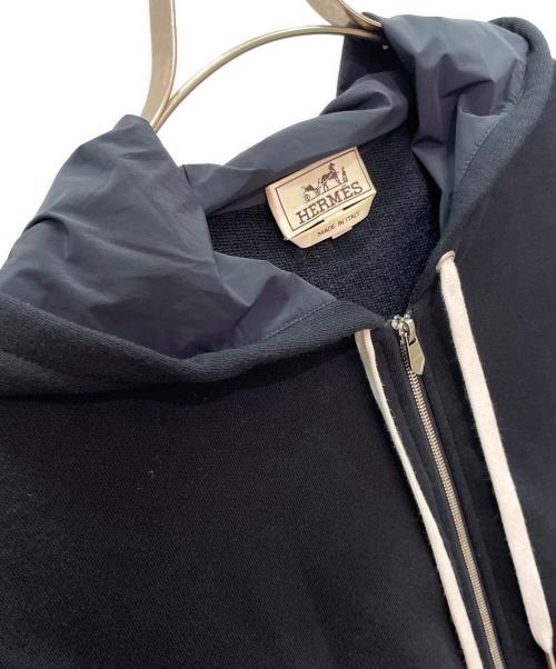 HERMES（エルメス）HERMES (エルメス) 異素材切替 ジップパーカー ネイビー サイズ:Sの古着・服飾アイテム