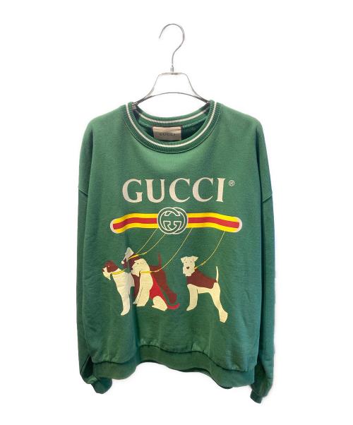 GUCCI（グッチ）GUCCI (グッチ)  Dog Crew Sweat グリーン サイズ:Sの古着・服飾アイテム