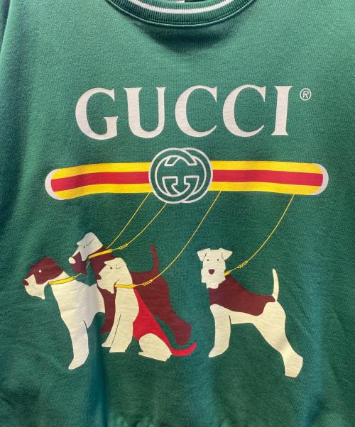 GUCCI（グッチ）GUCCI (グッチ)  Dog Crew Sweat グリーン サイズ:Sの古着・服飾アイテム