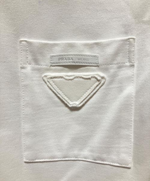 PRADA（プラダ）PRADA (プラダ) Emblem Pocket Dress/エンブレムポケットワンピース ホワイト サイズ:40の古着・服飾アイテム