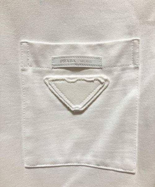 PRADA（プラダ）PRADA (プラダ) Emblem Pocket Dress/エンブレムポケットワンピース ホワイト サイズ:40の古着・服飾アイテム
