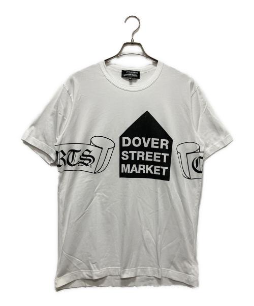 CHROME HEARTS（クロムハーツ）CHROME HEARTS (クロムハーツ) COMME des GARCONS (コムデギャルソン) スクロールラベルロゴTシャツ ホワイト サイズ:XXLの古着・服飾アイテム