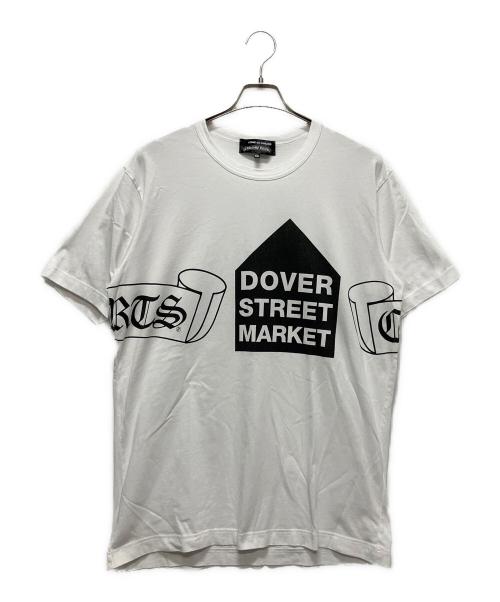 CHROME HEARTS（クロムハーツ）CHROME HEARTS (クロムハーツ) COMME des GARCONS (コムデギャルソン) スクロールラベルロゴTシャツ ホワイト サイズ:XXLの古着・服飾アイテム