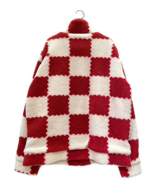 LOUIS VUITTON（ルイ ヴィトン）LOUIS VUITTON (ルイ ヴィトン) ジャカード ダミエ フリース ブルゾン レッド×ホワイト サイズ:XXLの古着・服飾アイテム