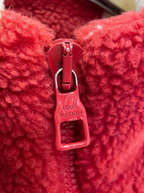 LOUIS VUITTON（ルイ ヴィトン）LOUIS VUITTON (ルイ ヴィトン) ジャカード ダミエ フリース ブルゾン レッド×ホワイト サイズ:XXLの古着・服飾アイテム