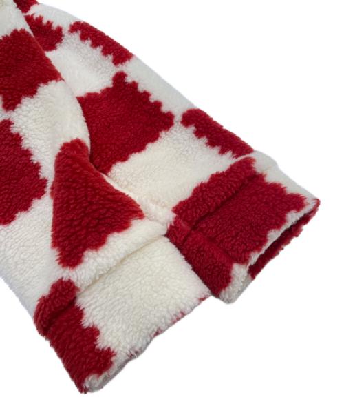 LOUIS VUITTON（ルイ ヴィトン）LOUIS VUITTON (ルイ ヴィトン) ジャカード ダミエ フリース ブルゾン レッド×ホワイト サイズ:XXLの古着・服飾アイテム