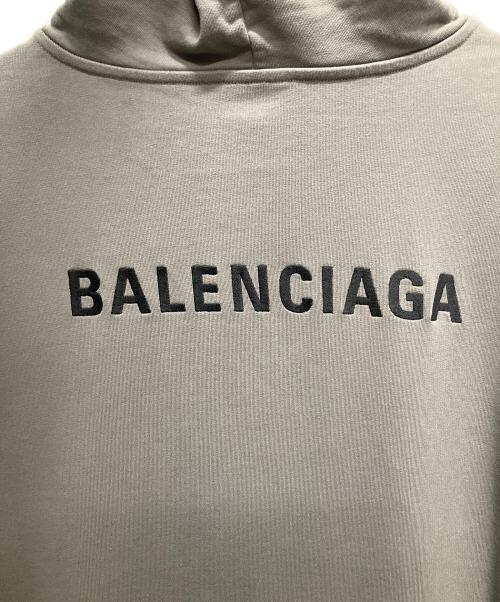 BALENCIAGA（バレンシアガ）BALENCIAGA (バレンシアガ) ロゴ刺繍プルオーバーパーカー グレー サイズ:Mの古着・服飾アイテム