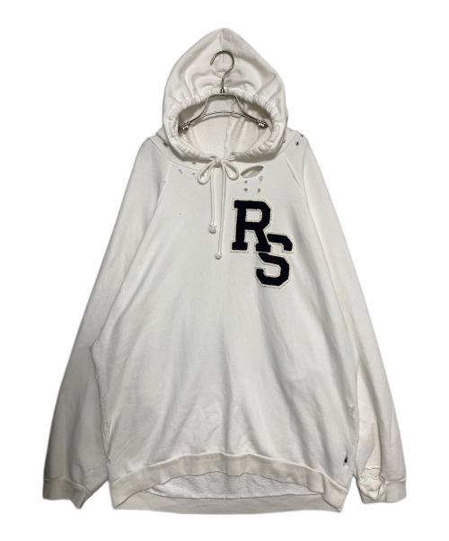 RAF SIMONS（ラフシモンズ）RAF SIMONS (ラフシモンズ) ダメージ加工パーカー ホワイト サイズ:Sの古着・服飾アイテム