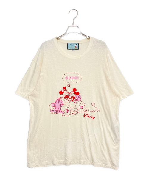 GUCCI（グッチ）GUCCI (グッチ) DISNEY (ディズニー) ロゴTシャツ ベージュ サイズ:XLの古着・服飾アイテム