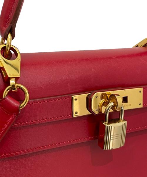 HERMES（エルメス）HERMES (エルメス) ケリー28/ボックスカーフ/ルージュヴィフ/外縫い/〇W刻印:1993年製 ルージュヴィフ サイズ:28の古着・服飾アイテム