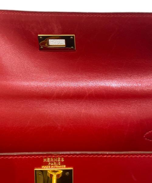 HERMES（エルメス）HERMES (エルメス) ケリー28/ボックスカーフ/ルージュヴィフ/外縫い/〇W刻印:1993年製 ルージュヴィフ サイズ:28の古着・服飾アイテム