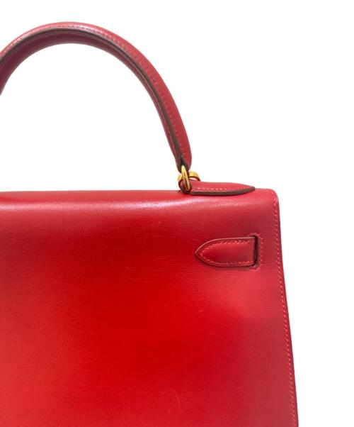 HERMES（エルメス）HERMES (エルメス) ケリー28/ボックスカーフ/ルージュヴィフ/外縫い/〇W刻印:1993年製 ルージュヴィフ サイズ:28の古着・服飾アイテム