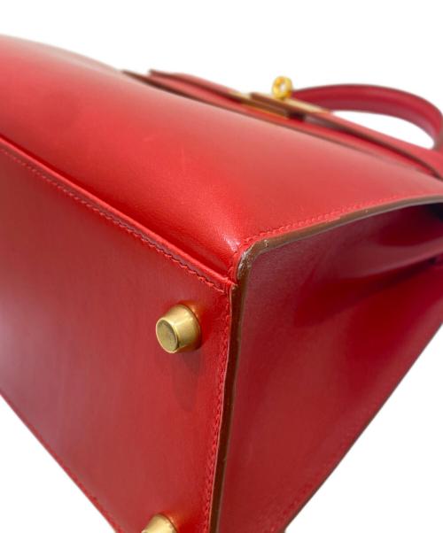 HERMES（エルメス）HERMES (エルメス) ケリー28/ボックスカーフ/ルージュヴィフ/外縫い/〇W刻印:1993年製 ルージュヴィフ サイズ:28の古着・服飾アイテム