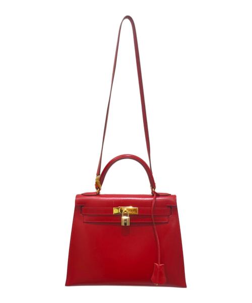 HERMES（エルメス）HERMES (エルメス) ケリー28/ボックスカーフ/ルージュヴィフ/外縫い/〇W刻印:1993年製 ルージュヴィフ サイズ:28の古着・服飾アイテム