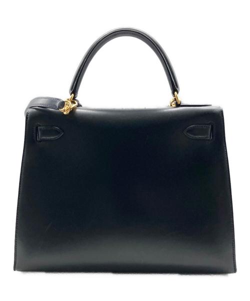 HERMES（エルメス）HERMES (エルメス) ケリー28 外縫い/ボックスカーフ/ネイビー/ゴールド金具/〇X:1994年製 ネイビー系 サイズ:28の古着・服飾アイテム