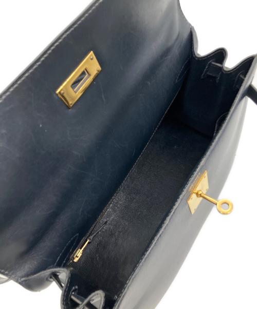 HERMES（エルメス）HERMES (エルメス) ケリー28 外縫い/ボックスカーフ/ネイビー/ゴールド金具/〇X:1994年製 ネイビー系 サイズ:28の古着・服飾アイテム