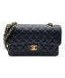 CHANEL（シャネル）の古着「Wフラップチェーンショルダーバッグ」｜ブラック
