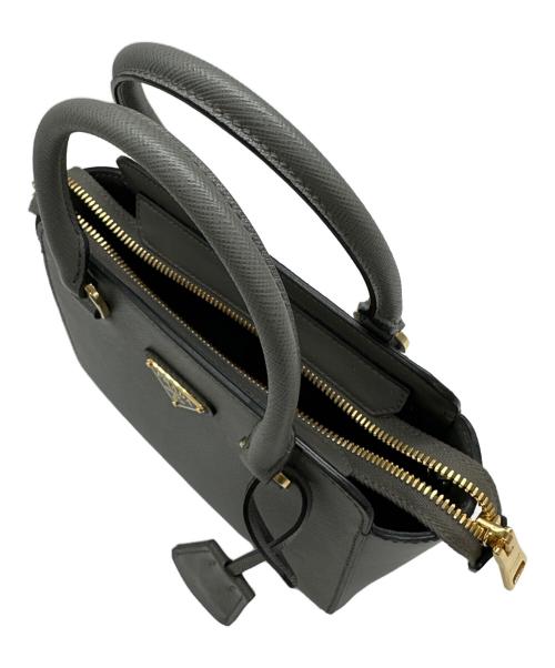 PRADA（プラダ）PRADA (プラダ) ガレリア サフィアーノレザー ミニバッグ/1BA380　 グレー サイズ:-の古着・服飾アイテム