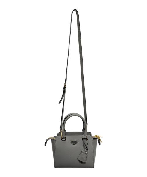 PRADA（プラダ）PRADA (プラダ) ガレリア サフィアーノレザー ミニバッグ/1BA380　 グレー サイズ:-の古着・服飾アイテム