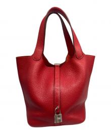 HERMES（エルメス）の古着「ピコタン ロック PM/シルバー金具/トリヨンクレマンス/ルージュカザック/□Q刻印」｜ルージュカザック