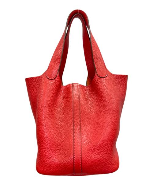 HERMES（エルメス）HERMES (エルメス) ピコタンロック MM/シルバー金具/トリヨンクレマンス/ルージュカザック/□Q刻印:2013年製 ルージュカザック サイズ:MMの古着・服飾アイテム