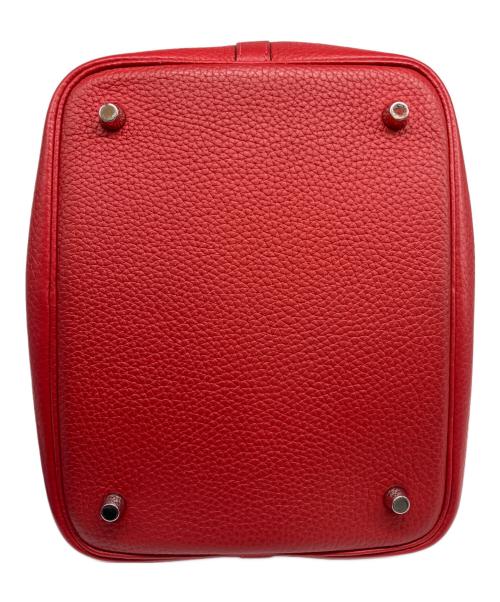 HERMES（エルメス）HERMES (エルメス) ピコタンロック MM/シルバー金具/トリヨンクレマンス/ルージュカザック/□Q刻印:2013年製 ルージュカザック サイズ:MMの古着・服飾アイテム