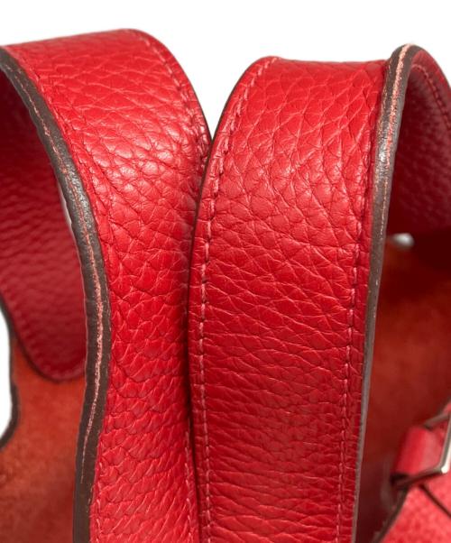 HERMES（エルメス）HERMES (エルメス) ピコタンロック MM/シルバー金具/トリヨンクレマンス/ルージュカザック/□Q刻印:2013年製 ルージュカザック サイズ:MMの古着・服飾アイテム