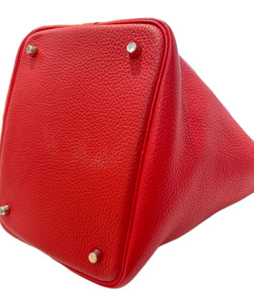 HERMES（エルメス）HERMES (エルメス) ピコタンロック MM/シルバー金具/トリヨンクレマンス/ルージュカザック/□Q刻印:2013年製 ルージュカザック サイズ:MMの古着・服飾アイテム