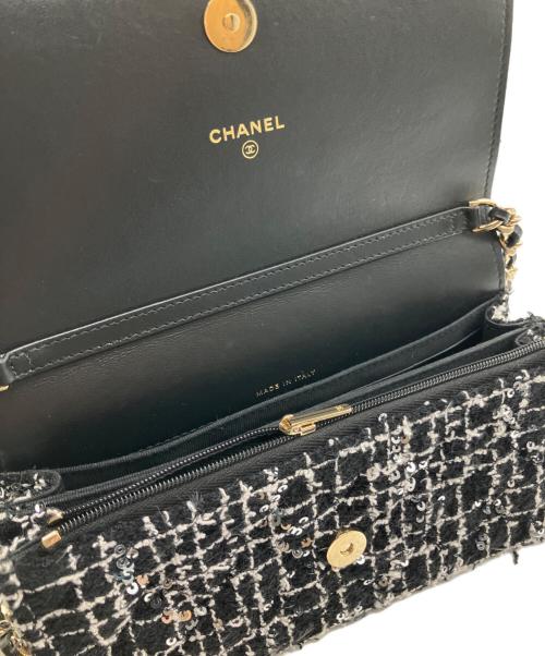 CHANEL（シャネル）CHANEL (シャネル) チェーンウォレット/ココマーク/ツイード/ミニショルダーバッグ ブラック サイズ:-の古着・服飾アイテム