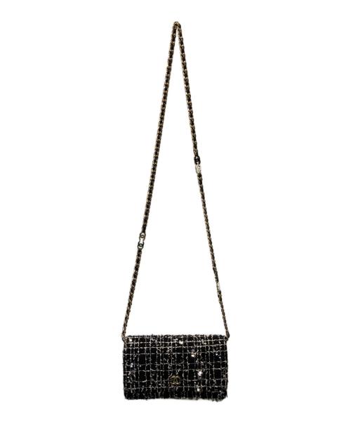 CHANEL（シャネル）CHANEL (シャネル) チェーンウォレット/ココマーク/ツイード/ミニショルダーバッグ ブラック サイズ:-の古着・服飾アイテム
