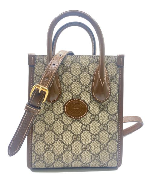 GUCCI（グッチ）GUCCI (グッチ) インターロッキングGミニトートバッグ ベージュの古着・服飾アイテム