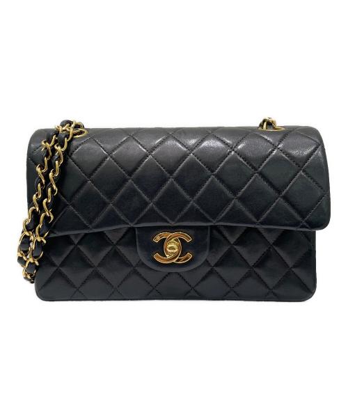 CHANEL（シャネル）CHANEL (シャネル) Wフラップチェーンショルダーバッグ ブラック サイズ:23の古着・服飾アイテム