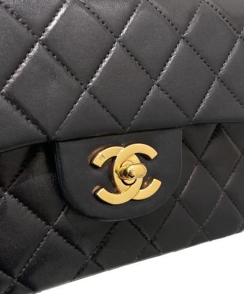 CHANEL（シャネル）CHANEL (シャネル) Wフラップチェーンショルダーバッグ ブラック サイズ:23の古着・服飾アイテム