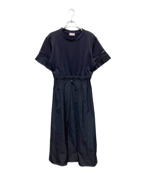 MONCLER（モンクレール）MONCLER (モンクレール) ABITO/ナイロン切替ベルトワンピース ネイビー サイズ:XSの古着・服飾アイテム