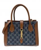 GUCCIグッチ）の古着「GGスプリーム JACKIE1961 Medium トートバッグ/ジャッキー1961」｜ネイビー