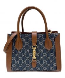 GUCCI（グッチ）の古着「GGスプリーム JACKIE1961 Medium トートバッグ/ジャッキー1961」｜ネイビー