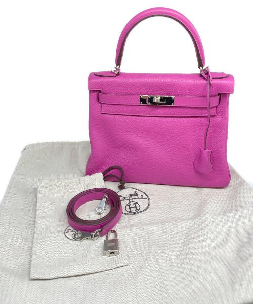 HERMES（エルメス）HERMES (エルメス) ケリー28 内縫い/シルバー金具/ピンク系/C刻印:2018年製 ピンク系 サイズ:28の古着・服飾アイテム