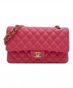 CHANELシャネル）の古着「マトラッセ25/ダブルフラップチェーンショルダーバッグ」｜ピンク