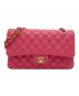 CHANEL（シャネル）の古着「マトラッセ25/ダブルフラップチェーンショルダーバッグ」｜ピンク