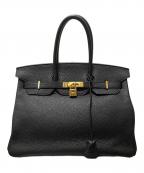 HERMESエルメス）の古着「バーキン35/ゴールド金具/トゴ/ノワール/▢P刻印/2012年」｜ブラック×ゴールド金具